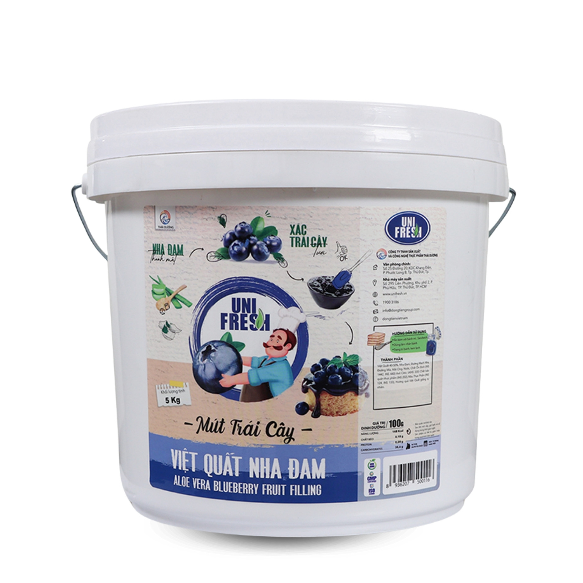 Mứt Trái Cây Unifresh Việt Quất Nha Đam 5kg