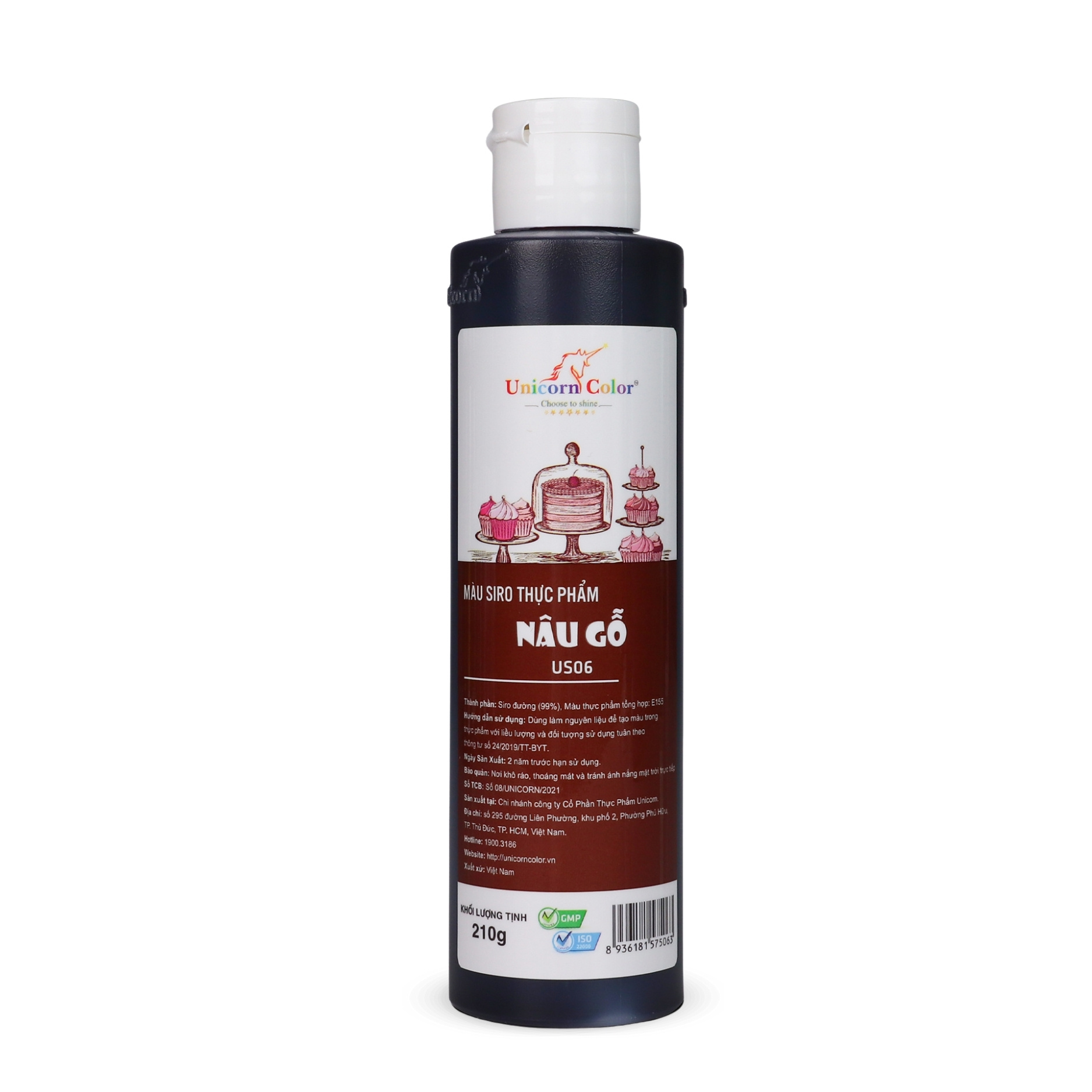 Màu Siro Unicorn Nâu Gỗ 210g