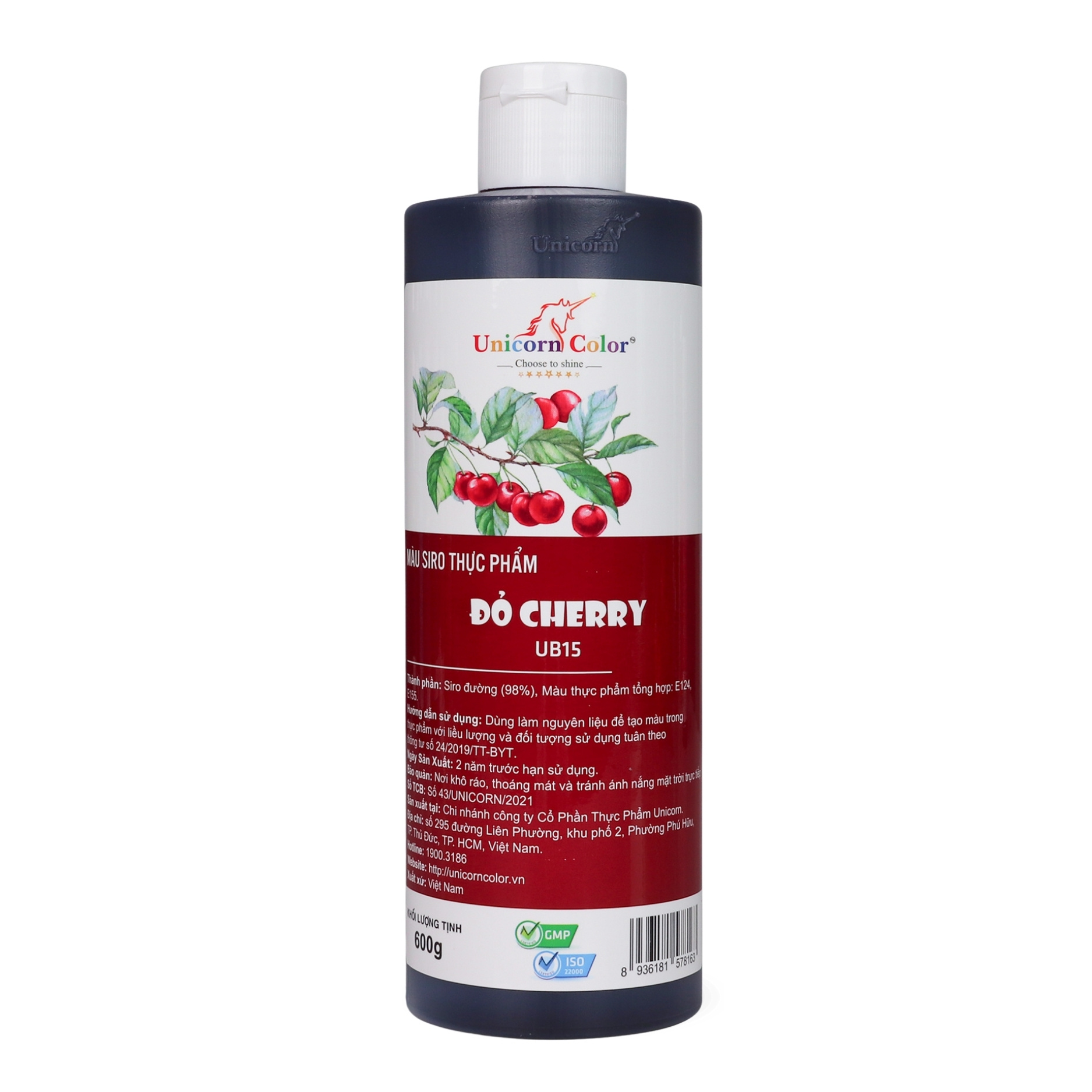 Màu Siro Unicorn Đỏ Cherry 600g