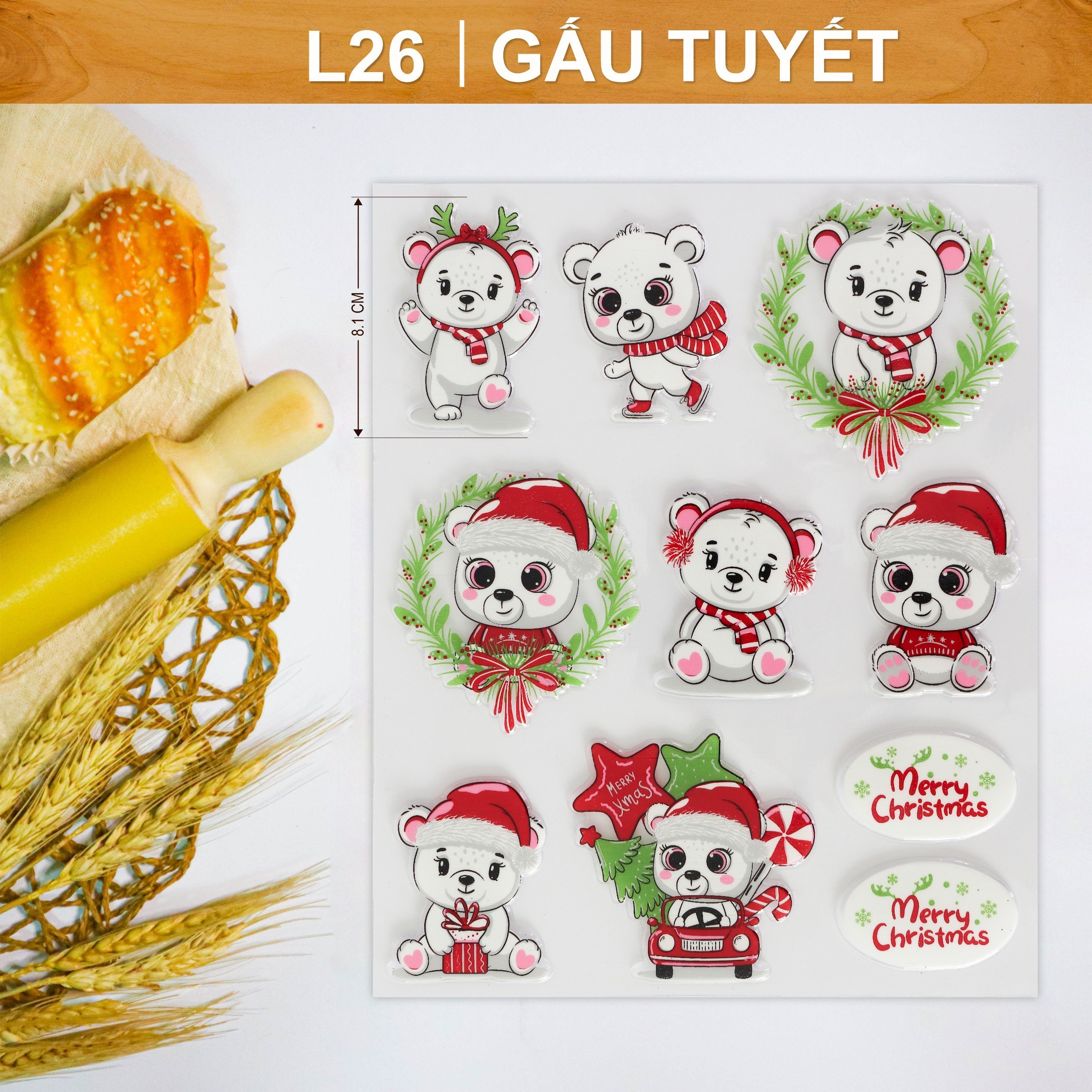 Khuôn In Hình Socola-Gấu Tuyết