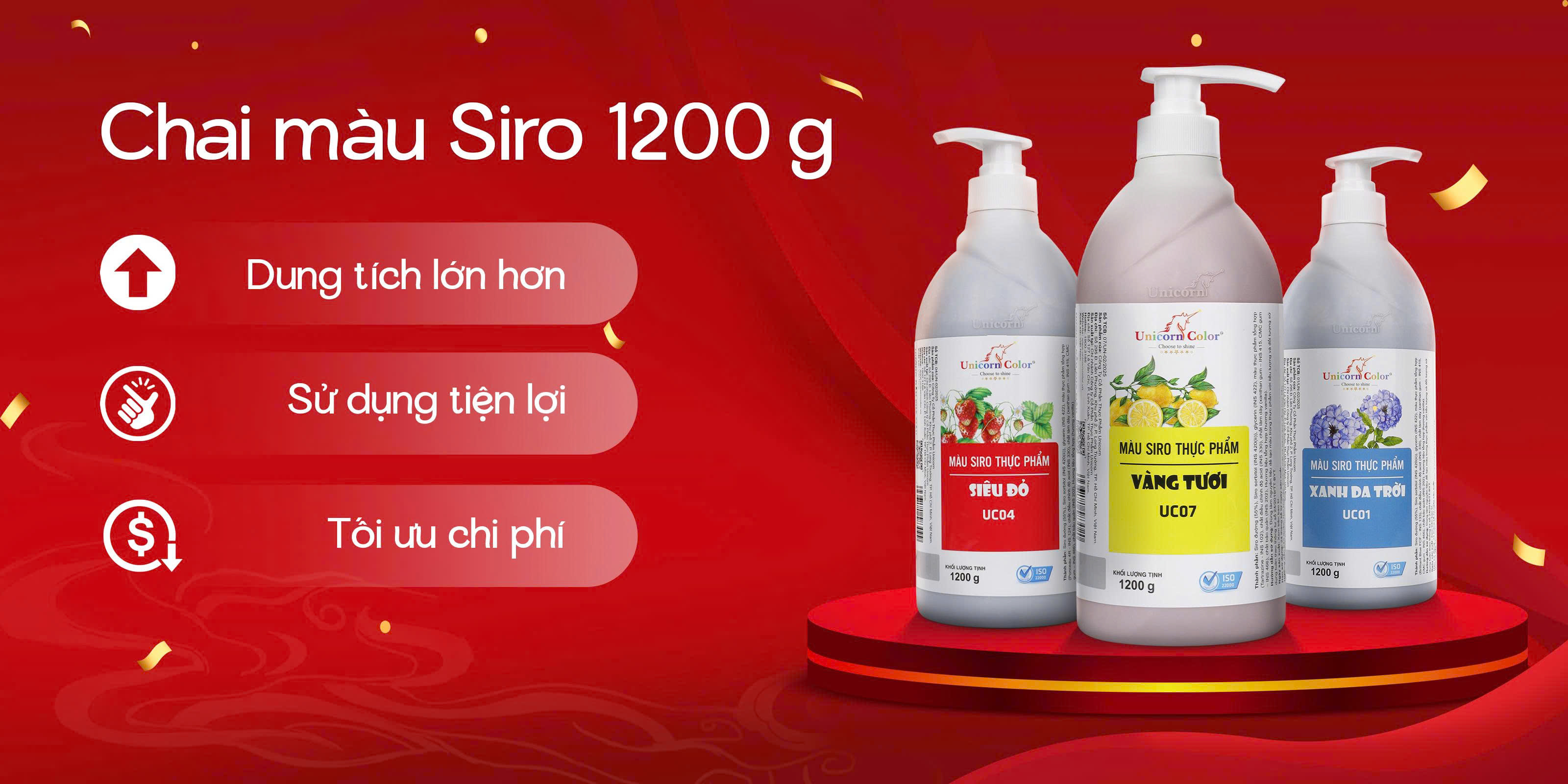 Màu siro chai lớn 1200g