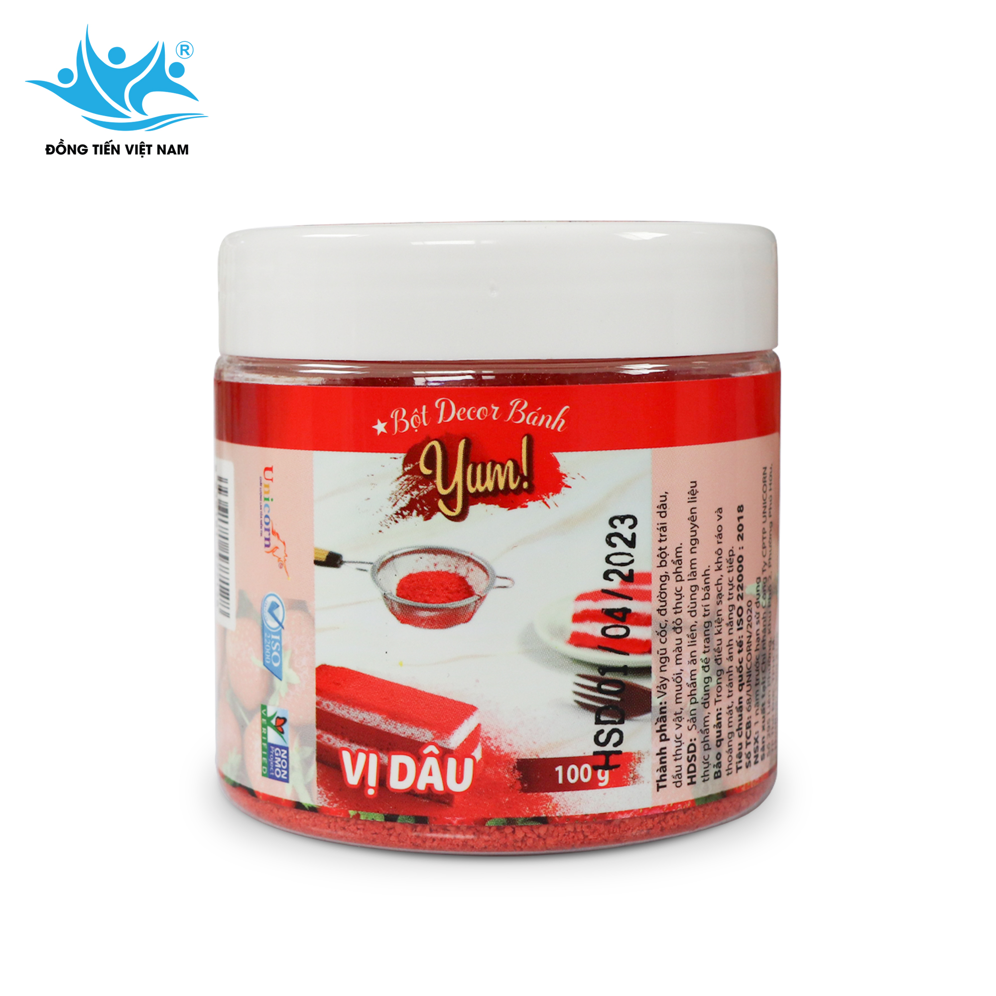 Tổng Hợp Bột Decor Bánh 100g-Vị Dâu